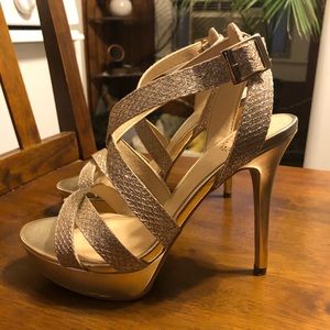 Golden Heeled Sandals